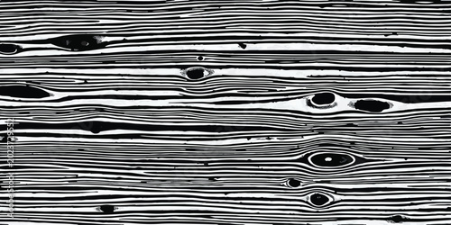 Obraz na plátne Detailed black and white close up of aged wood grain with prominent knots wood p