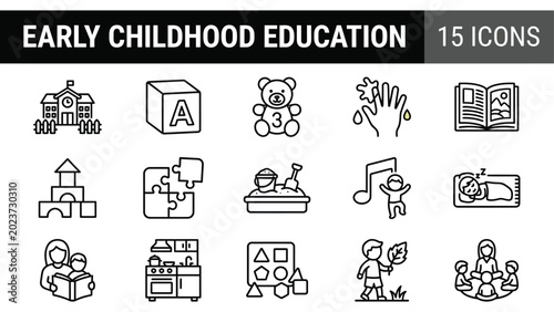 Tableau sur toile Early childhood education icon set