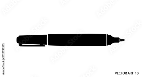 Foto Black marker pen icon vector art graphic design element writing tool illustratio