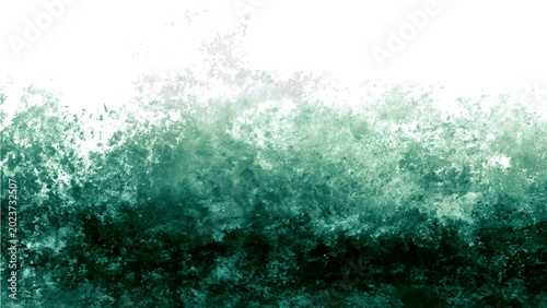 Quadro su tela Abstracted swirling emerald green watercolor texture evoking depth, movement, and natural organic form, suggestive of ocean wave crest or forest canopy
