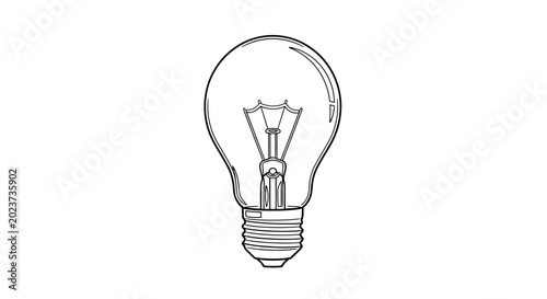 Foto Incandescent Light Bulb Outline Illustration