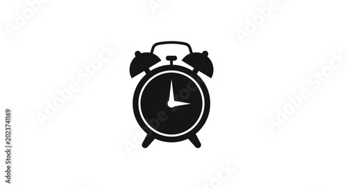 Photos Alarm clock silhouette on a white background