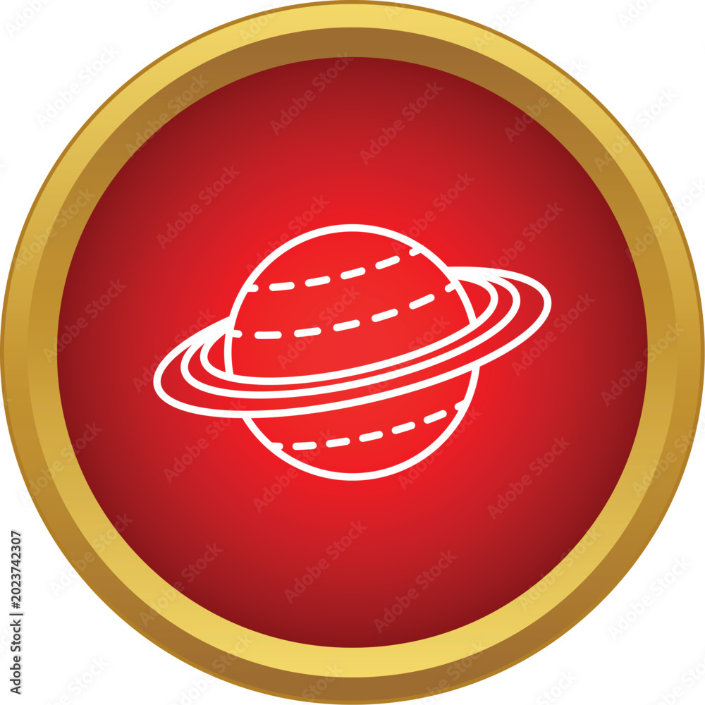 Fototapeta premium Saturn orbiting planet icon representing space exploration