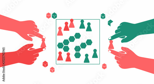 Foto Board Game Strategy, Competition, Decision Making, Two Players, Hands Playing