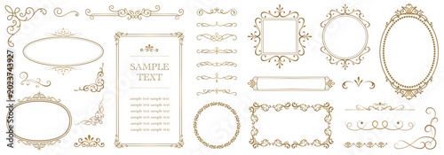 Photos Minimal gold decorative vector ornaments and elegant vintage frames, sophisticated floral dividers for wedding invitations, logos, packaging and luxury templates