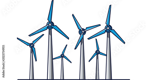 Photography Wind turbines generating renewable energy