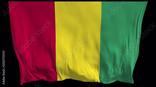 Guinea national flag. West Africa African culture international affairs geography politics education patriotic independence travel news broadcasts website headers and online media backgrounds.