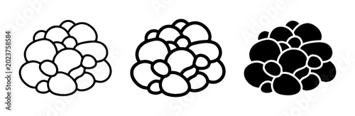 Принти на полотні Cluster of Bubbles Icons, Organic Forms, Simple Shapes, Abstract Clusters, Group