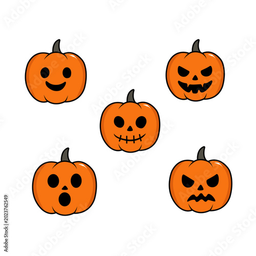 Foto Pumkin emoticon set