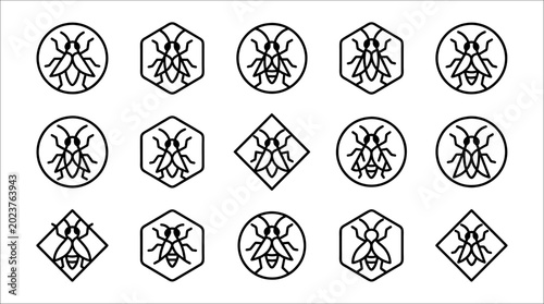 Canvastavla Bee Insect Logo Design Elements.