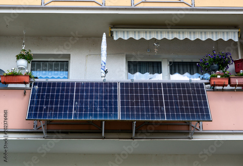 Balcony power system solar panel on a Balcony 