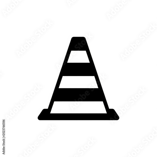 Traffic Cone with Lines Symbol Icon Isolated on White Background PNG