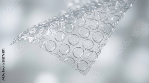 Transparent Bubble Wrap Macro Texture Realistic Plastic Background