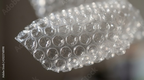 Transparent Bubble Wrap Macro Texture Realistic Plastic Background