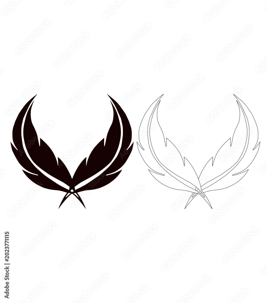 Obraz premium Abstract Minimalist Wing Logo Vector Design