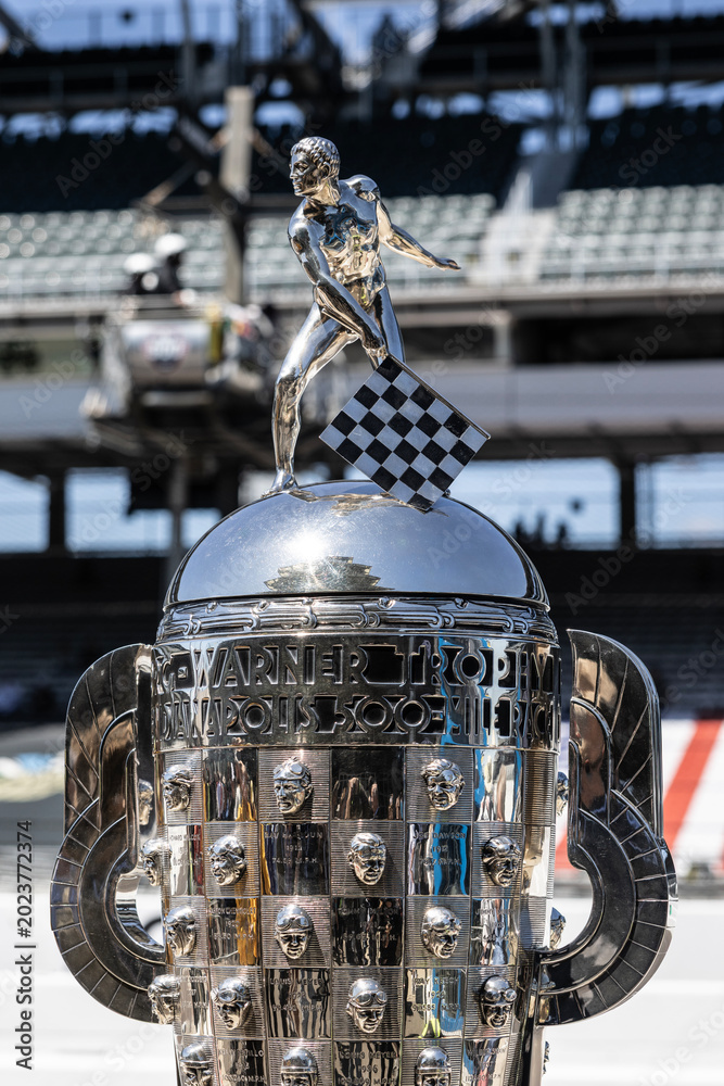 Obraz premium Borg-Warner Trophy at Indianapolis Motor Speedway. The Borg-Warner Trophy is awarded to the winner of the Indianapolis 500.