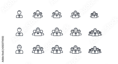 Engineering team icon set