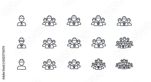Engineering team icon set