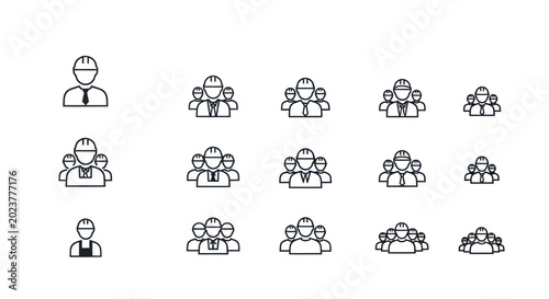Engineering team icons group collaboration