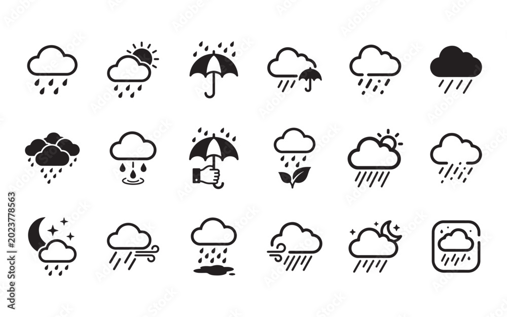 Obraz premium drizzle icon set. Vector illustration