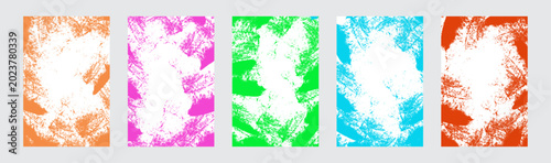 Billede på lærred Old lite color, white grunge ripped torn posters crumpled paper background