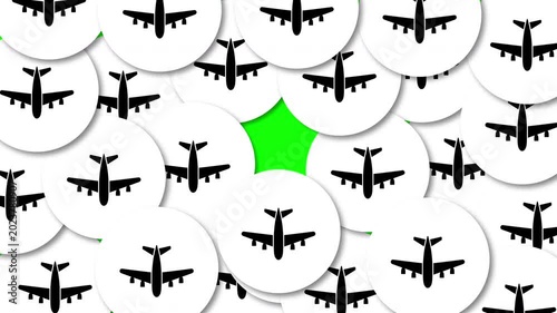 Animated Airplane Icon Transition on Green Screen | Aviation Travel Motion Graphic