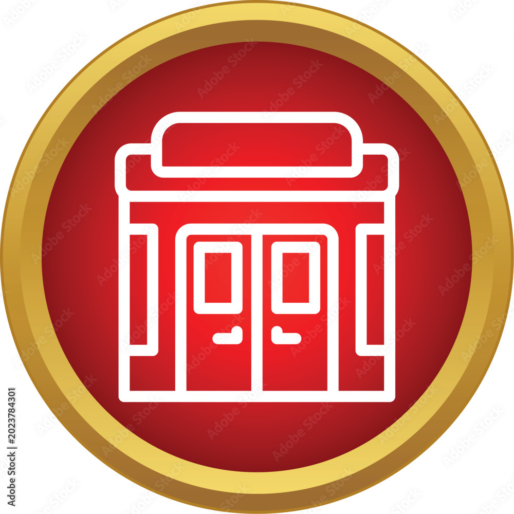 Fototapeta premium Store building front icon representing retail commerce