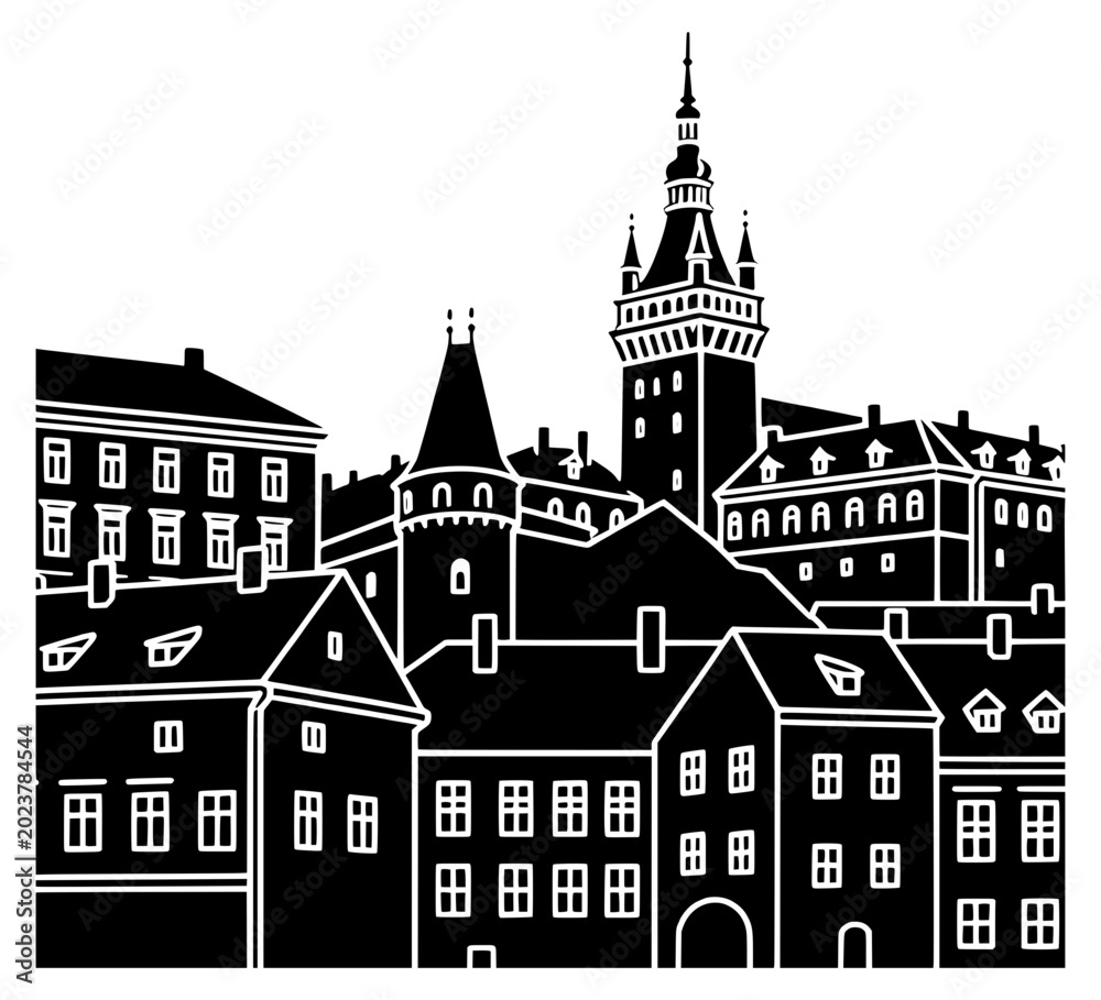 Fototapeta premium Sighisoara, Romania Illustration