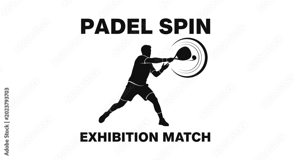 Fototapeta premium Dynamic Padel Player Performing a Powerful Spin Shot in an Exhibition Match Visual