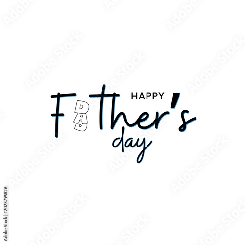 Happy father's day Lettering in black and blue