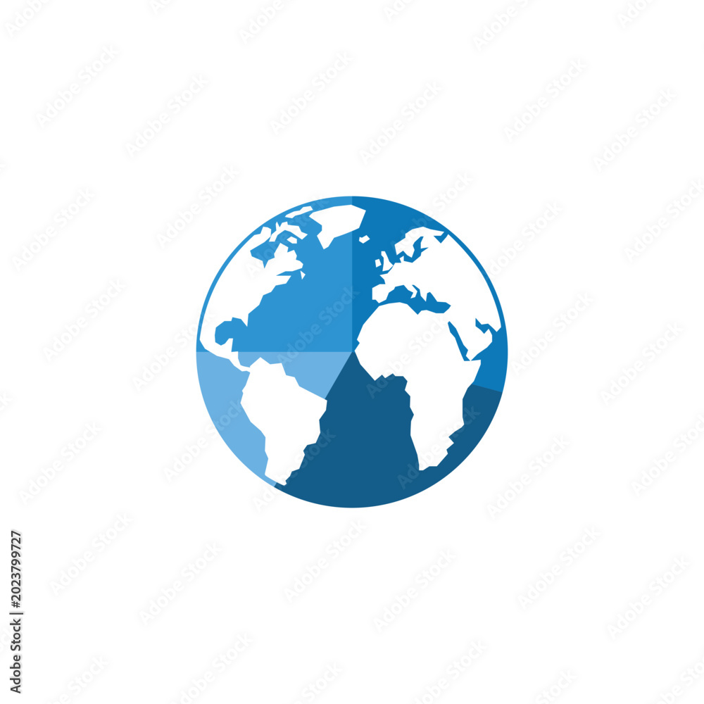 Obraz premium Stylized Globe Illustration with Continents.