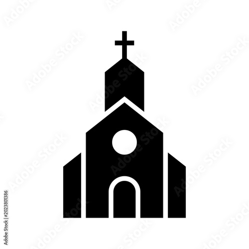 Bild auf Leinwand Church building icon
