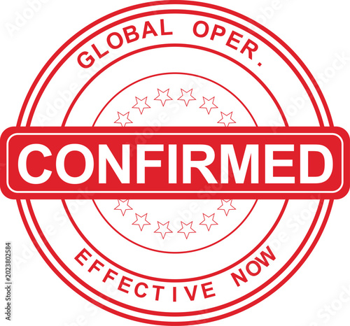 Obraz na płótnie A round rubber stamp with CONFIRMED text is applied effectively now globally