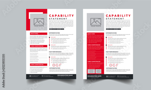 Obraz na plátne Capability Statement Design for Business Concept with Two Page Perfect Color Des