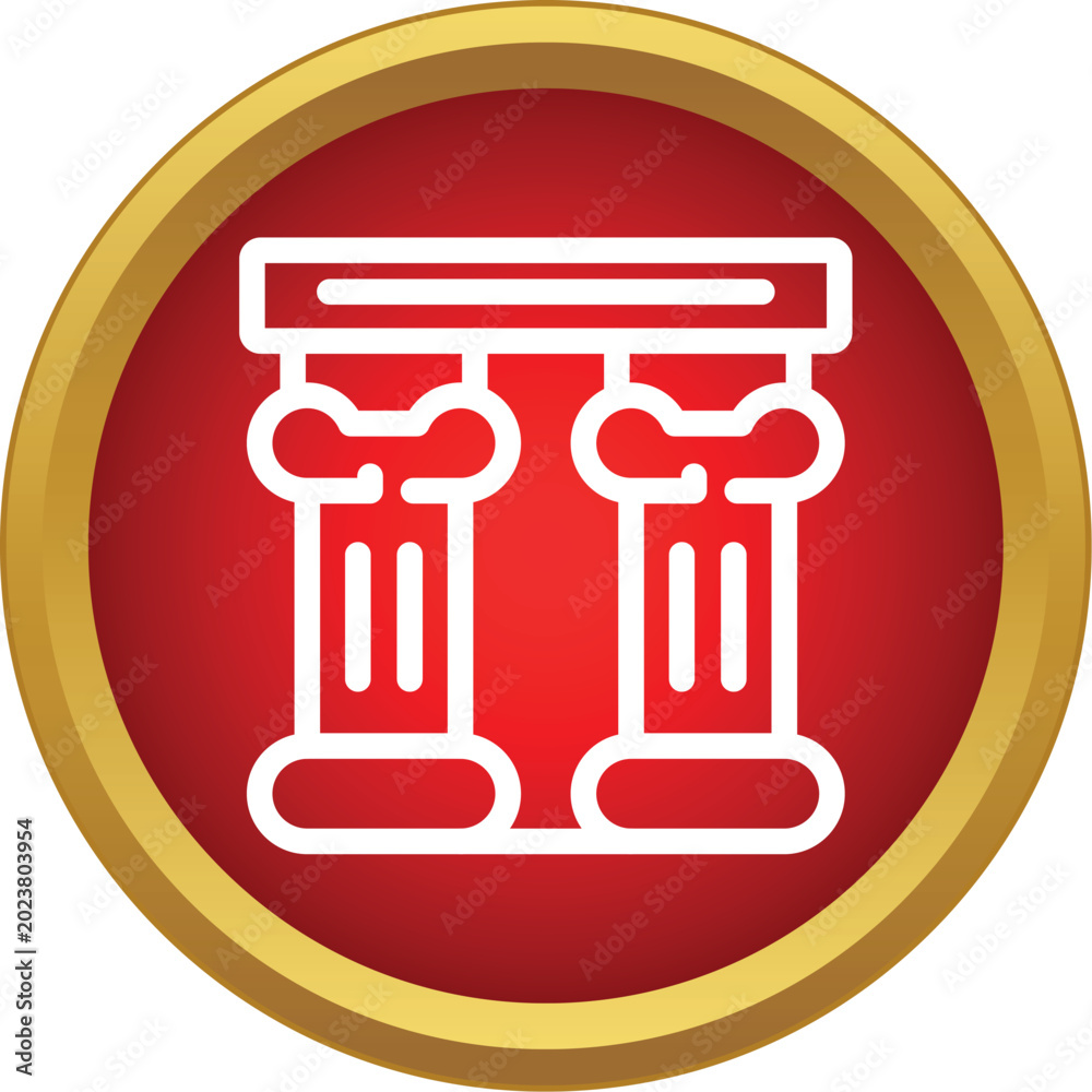 Fototapeta premium Classical columns icon representing ancient roman and greek architecture