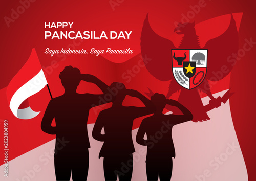 Photos Happy Pancasila Day Indonesia Patriotic Vector