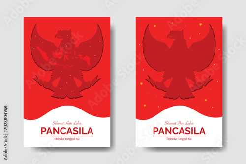 Bilde på lerret Pancasila Day Indonesia Garuda Poster Vector