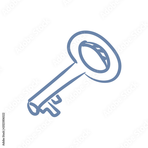 Key sign symbol travel ui mascot logo icon doodle
