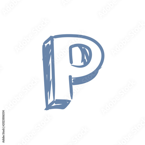 Parking sign symbol travel ui mascot logo icon doodle