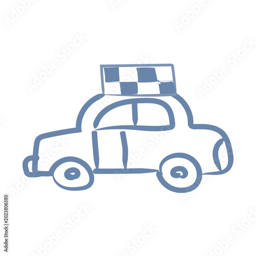 Taxi sign symbol travel ui mascot logo icon doodle
