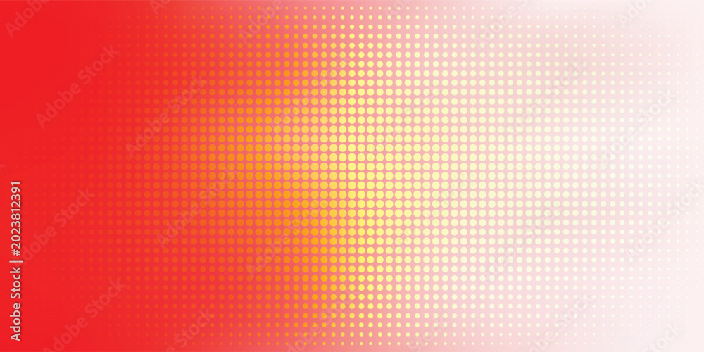 Fototapeta premium Vibrant Red And Yellow Halftone Gradient Background With Circular Dot Pattern For Design