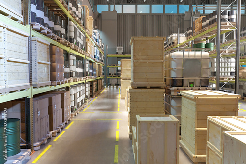 Industrial warehouse stores...