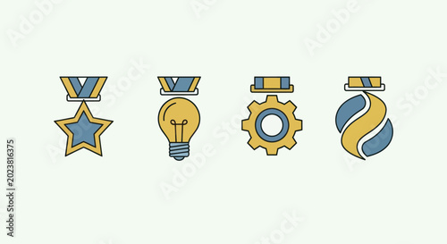 Fotografia Iconic badges collection on white background