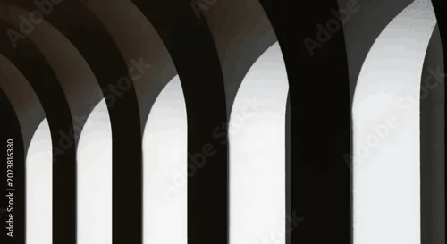 Obraz Abstract architectural arches with flowing lines and light