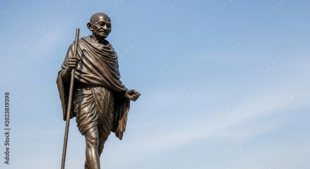 Fototapeta premium Mahatma gandhi statue symbolizing independence day india historical leadership and national pride