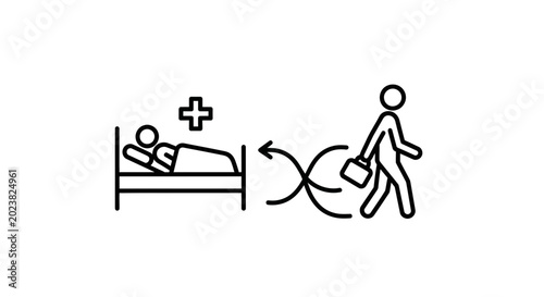 Patient recovery from hospital to work, healthcare and career transition concept