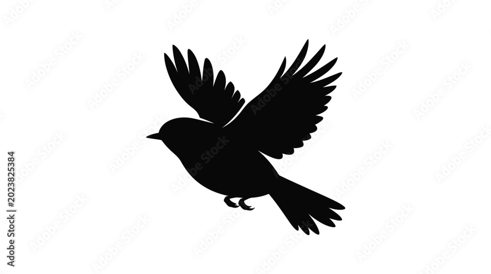 Obraz premium Bird in flight silhouette minimalist vector illustration for design projects