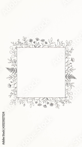 Elegant Floral Border Frame Illustration.