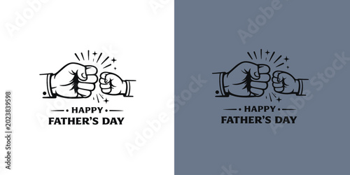 Happy fathers day first bump vector illustration