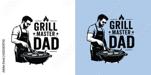 Bild auf Leinwand Grill master Dad fathers day design